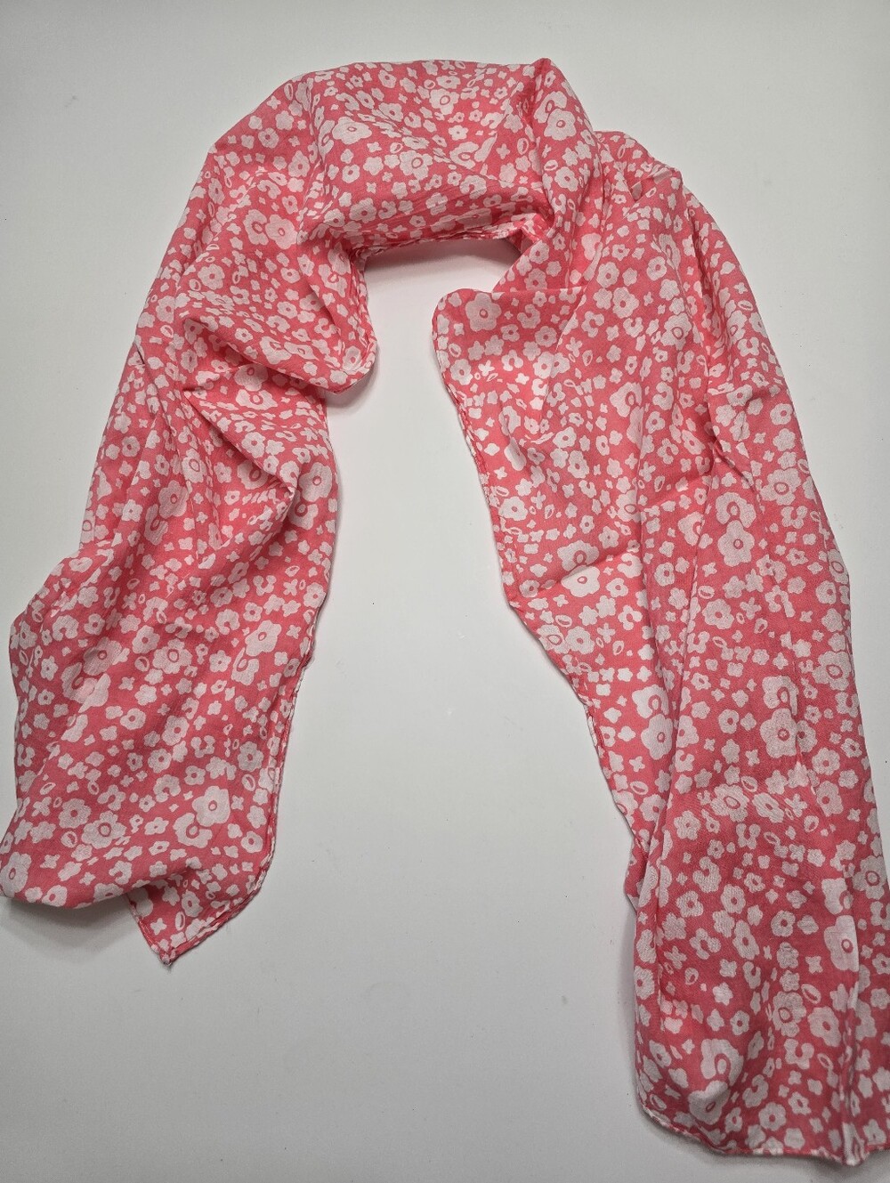Pink Floral Lightweight Women's Scarf
